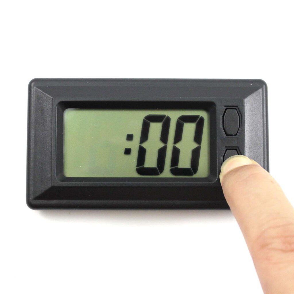 Universal Car Dash LCD Digital Clock Time/Date Button Adjustment Black