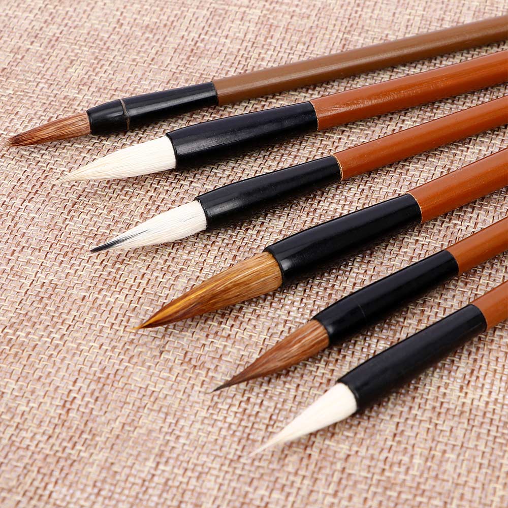 1 Set Traditional Chinese Calligraphy Brushes White Clouds Bamboo Wolf's Hair Writing Brush Calligraphy Painting Writing Brushes