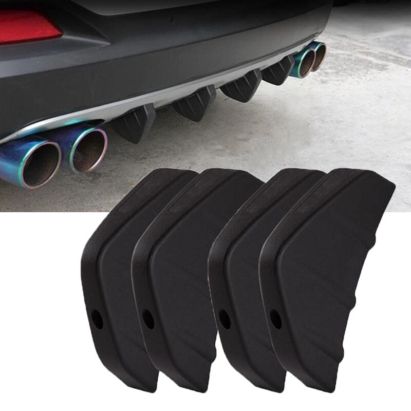 4 st universal bil bakre stötfångare läpp diffusor haj fin stil bil bak stötfångare spoiler läpp splitter bil-styling auto tillbehör