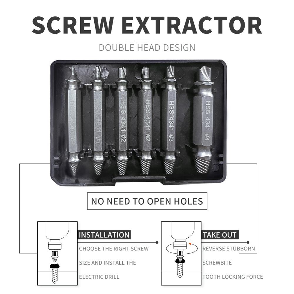 4/5/6Pcs Damaged Screw Extractor Drill Bit Set Stripped Broken Speed Out Bolt Extractor Bolt Stud Easily Take Out Remover