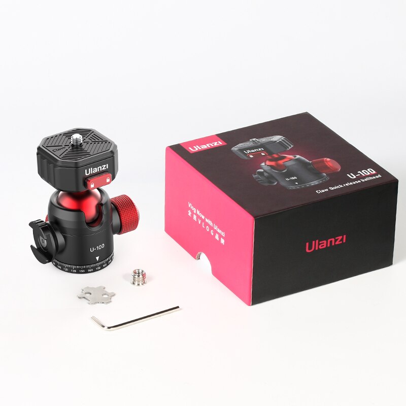 Ulanzi U-100 Metalen Balhoofd Statief Bal Koppen Quick Release Balhoofd Mount Voor Dslr Gimbal Slider Statief Accessoires: Default Title