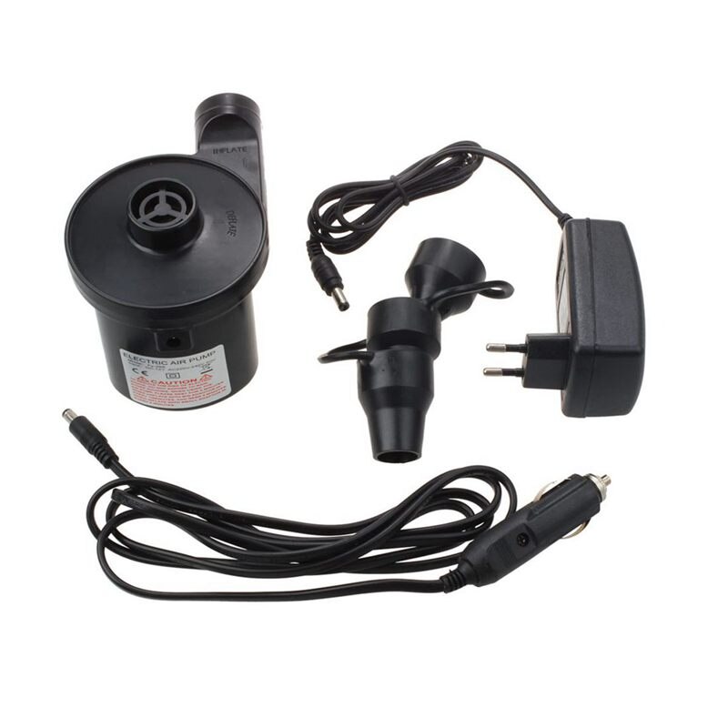 Elektrisk luftpumpe elektrisk pumpe inkluderer 3 tilbehør for luftmadrasser, oppblåsbare svømmedyr eller automatisk camping og f.: Default Title
