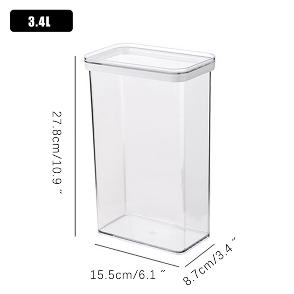 Kitchen Food Storage Container Hanging Rack Refrigerator Organizer Clear Case Multigrain Storage Tank Transparent Sealed Cans: 3.4L