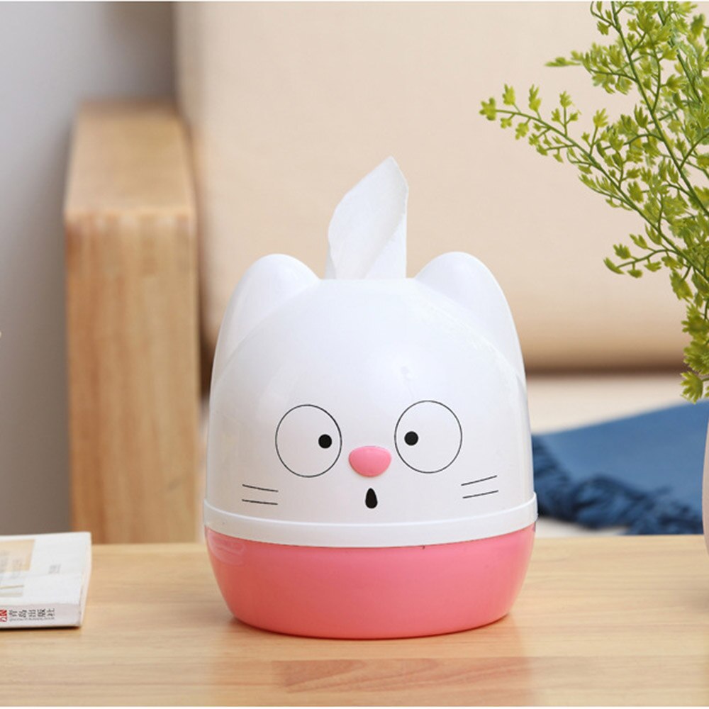 Leuke Kat Gezicht Cartoon Mini Tissue Doos Servet Papier Container Servet Cover Stofdicht Roll Papier Houder Voor Thuis Auto kinderen