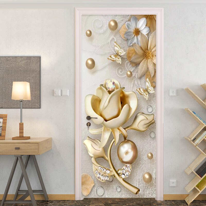 Aangepaste Foto Behang 3D Reliëf Gouden Sieraden Bloem Muurschildering Europese Stijl Woonkamer TV Achtergrond Muurschildering Decor