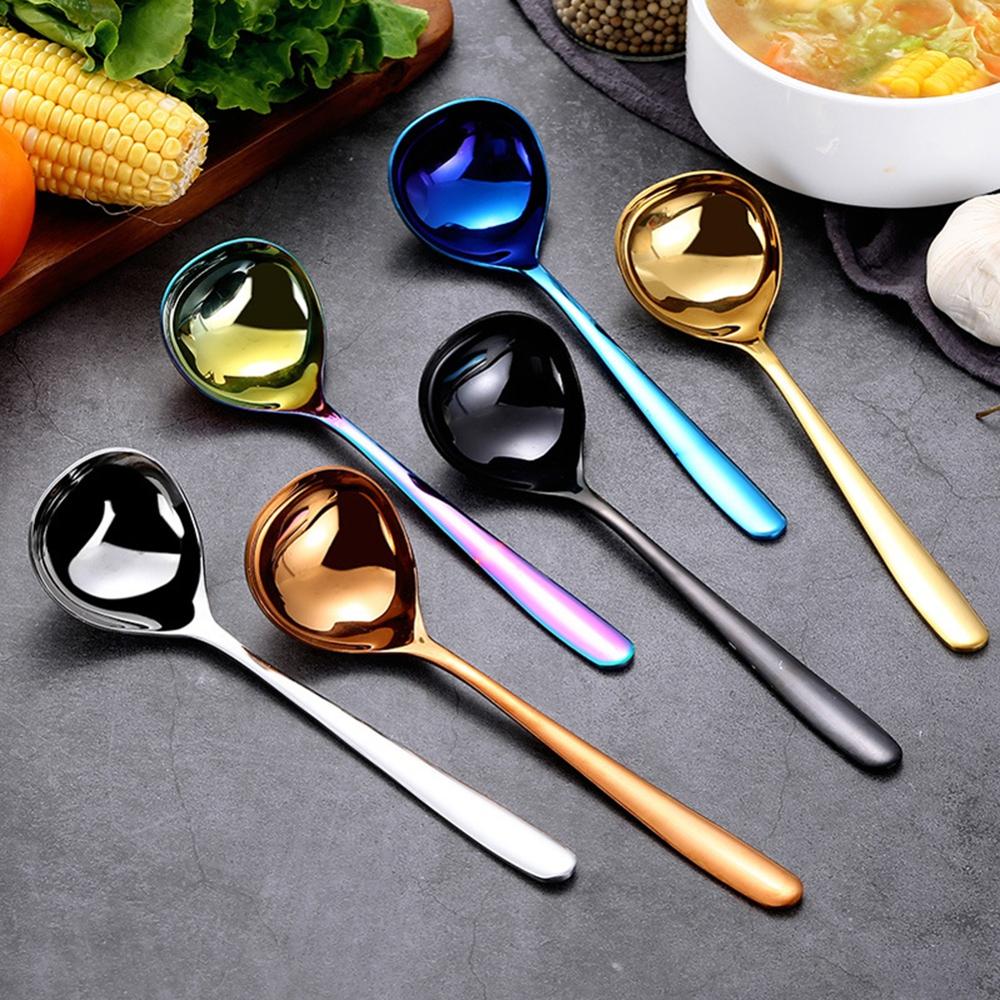 304 colher de aço inoxidável byddhism sopa molho longo lidar com metal talheres colheres grande casa para utensílios domésticos cozinha louça