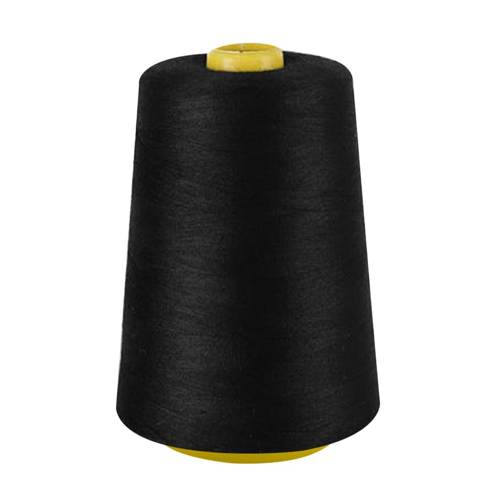 Hilo de coser resistente al desgaste sólido para máquinas de mano DIY artesanía hecha a mano tejer ropa de hogar poliéster punto de cruz 3000 yardas: Black