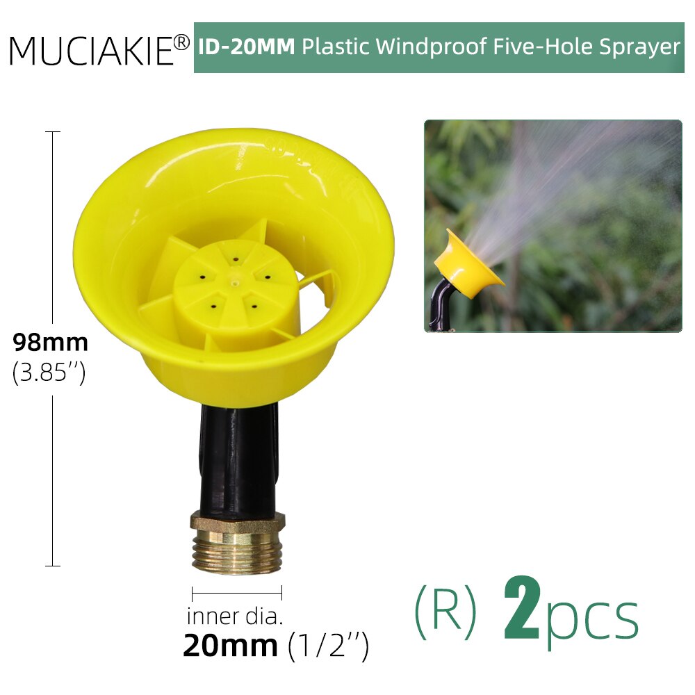 Agricultural Sprayer Nozzles Brass Atomizing Sprinklers Single Double Triple Heads Gardens Lawns Irrigation Spraying Accessories: Rx2pcs
