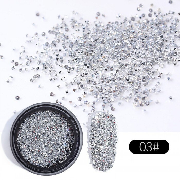 1 doos Kristallen 3D Nail art Micro Zirkoon 1.2mm Micro Strass Stenen Nail Art Glas Caviar Kralen Voor Nagels 3D Decoraties NR31: 3