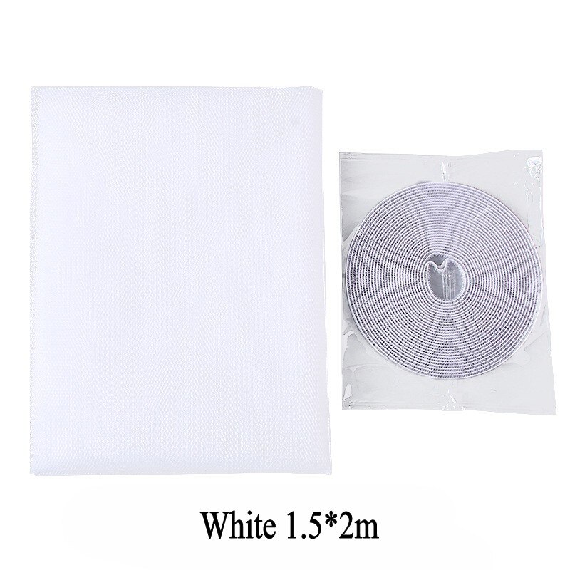 Door Window Screen Netting Inset Window Screen Mesh DIY Mesh Home Net Curtain Cut Netting Mosquito Net with Self Adhesive Velcro: White-1.5x2m