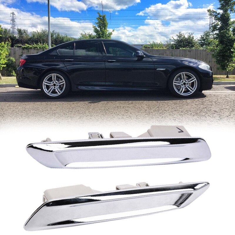 Auto Links &amp; Rechts Chrome Fender Trim Molding Voor-Bmw F10 F11 528I 535I 51137336645 51137336646: Default Title