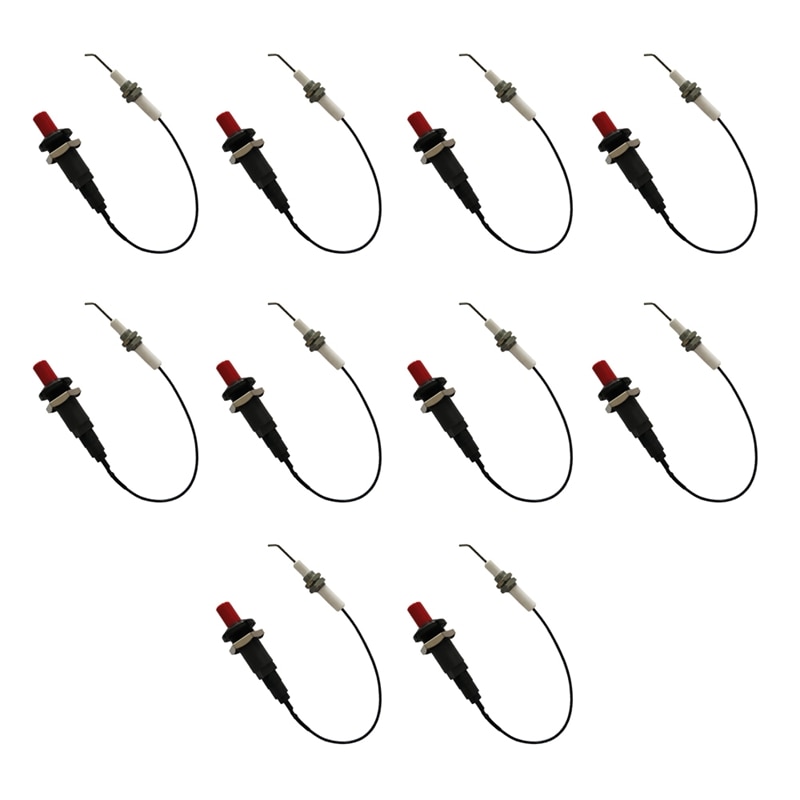 Gas Grill Push Button Kitchen Lighter Piezo Ignition Kit Universal Threaded Plug 10Pcs: Default Title