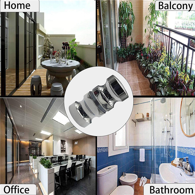 304 roestvrijstalen deurgreep 1,1 "diameter enkele glazen deurknop badkamer douchekast dubbelzijdig handvat trek met schroef