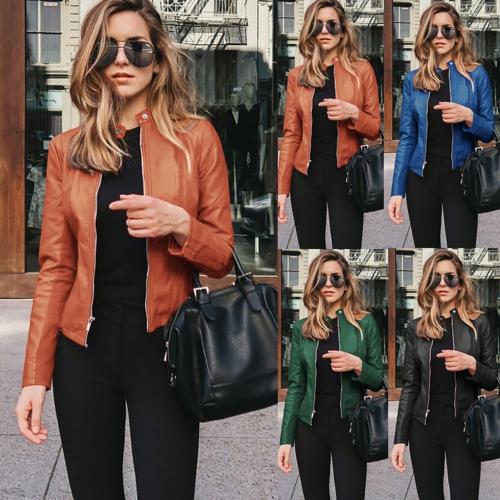 Women Blazer Formal zipper Jacket Women Long Sleeve Open Front Short Cardigan Casual Suit Blazer Coat Top#G40
