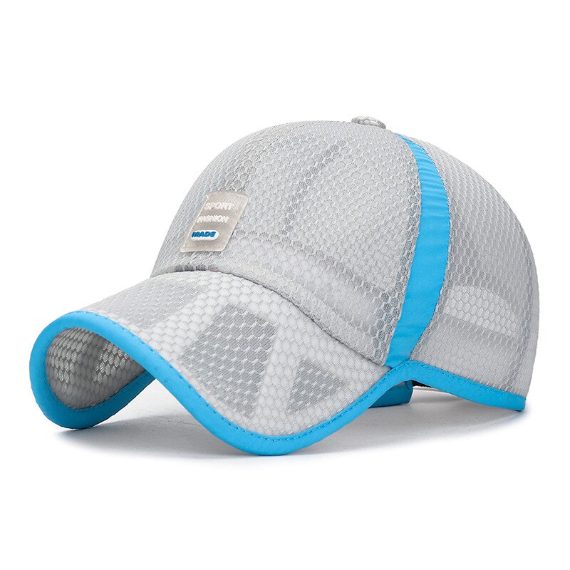 Jongens Meisjes Verstelbare Baseball Caps Ademend Mesh Sport Zomer Hoed Kinderen Caps Kinderen Streetwear Uv Bescherming Panama: Light gray