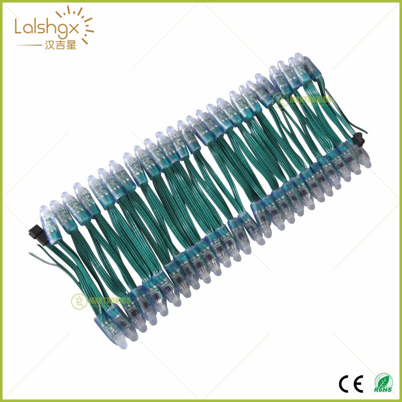 100Pcs WS2811 Ic Rgb Led Module String DC5V DC12V 12Mm Groene Draad Waterdichte IP68 Digitale Full Color Led pixel Licht