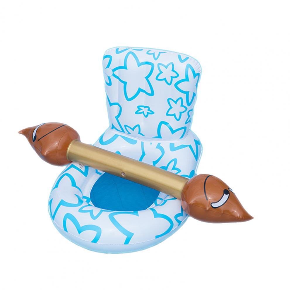 Inflatable Float Lightweight	Safety Toilet Shaped Attractive PVC Stable Water Sports Lounger Chair Mat for Adults