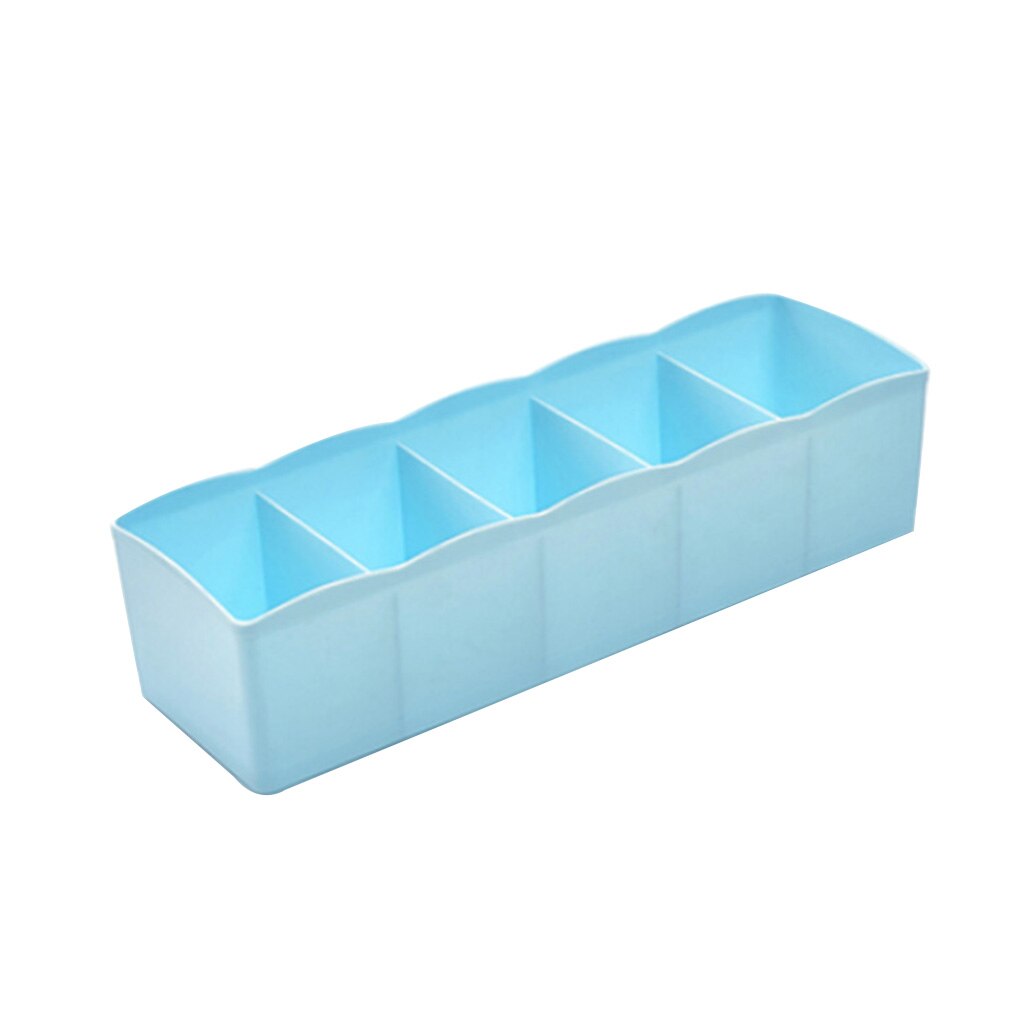 Small Items Storage Box 5 Cells Plastic Tie Storage Box Bra Socks Drawer Organizer Cosmetic Tidy Divider Home Accessories