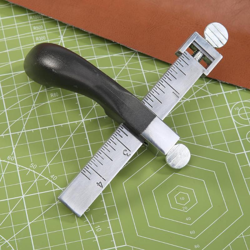Lær stropp kutter trekkmåler lærfarge stripe belte verktøy diy hånd kutte lær verktøy med 2 skarpe kniver