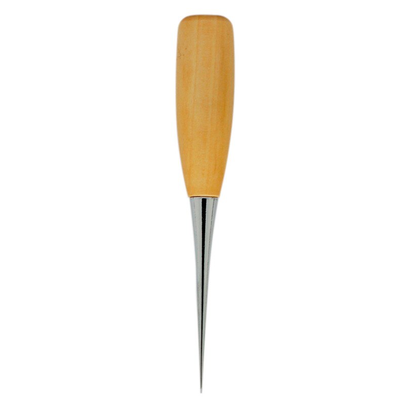 1pc Cloth Awl Sewing Tool Hole Punching Leather Wood Handle Steel awl Craft Stitching Leather Tools
