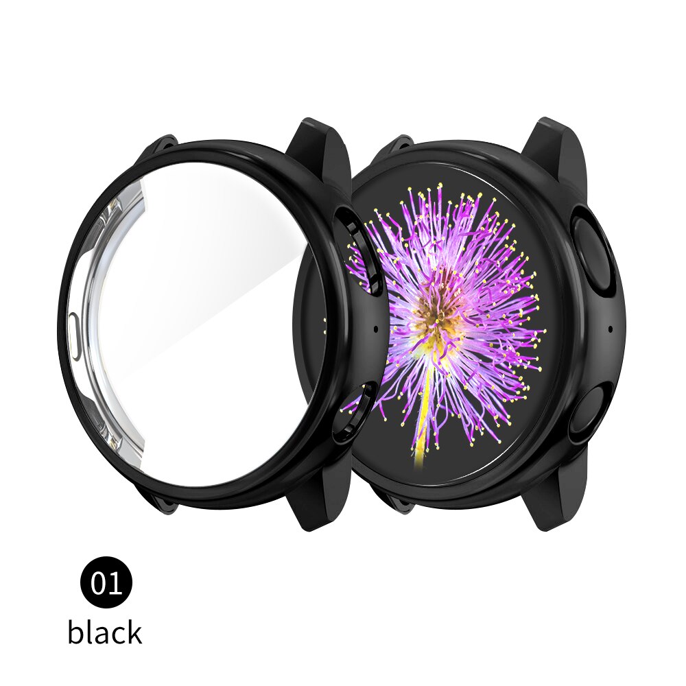 Coque pour Samsung galaxy watch active 2 active 1 housse pare-chocs accessoires protecteur couverture complète silicone Protection d'écran: black / Active2 40mm