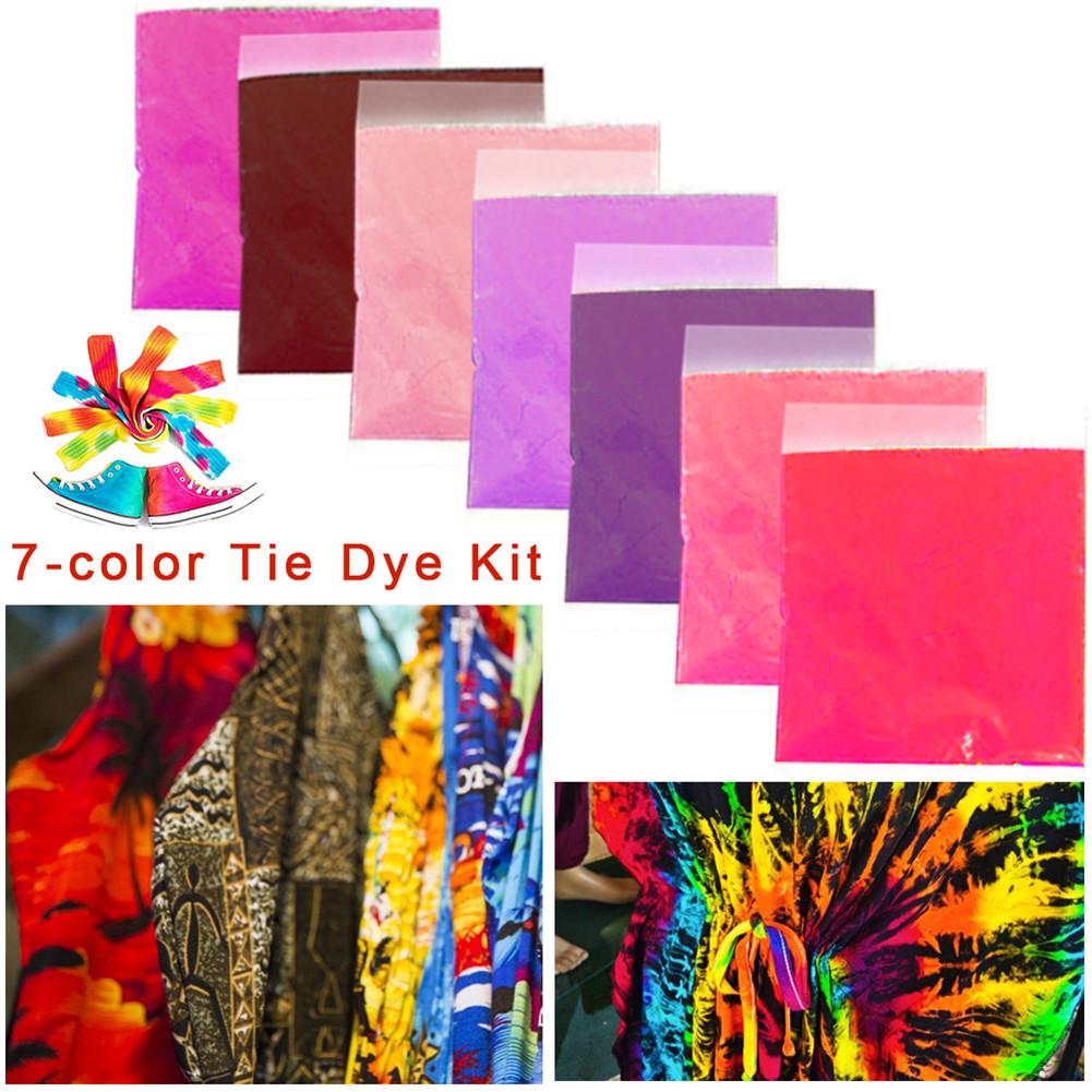 Ikke giftigt stof slipsfarve diy kit 7 farver skjorte stof slipsfarvestof lugtfri blandbar lys farve slipsfarvestof maling festartikler