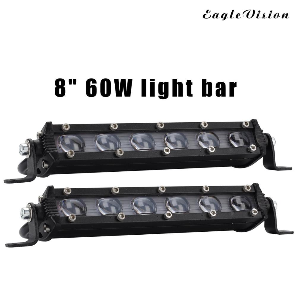 Small Single-row LED Work Lights Off-road Vehicle Headlights Convex Lens Work Lights Front Bumper Lights In The Grid