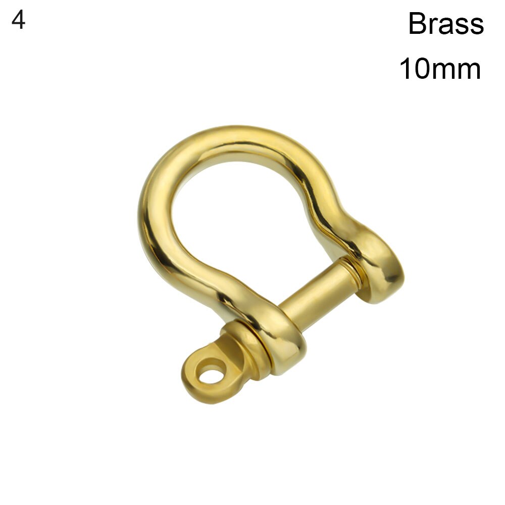 Stainless Steel Staples Carabiner Solid Brass Metal D Bow Shackle Fob Key Ring Keychain Hook Screw Joint Connector Buckle: B-4
