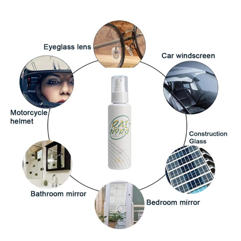 100ML Anti Fog Agent Waterproof Rainproof Car Window Glass Hydrophobic Coating Glass Cleaner Car Glass Cleaning Car Accessories