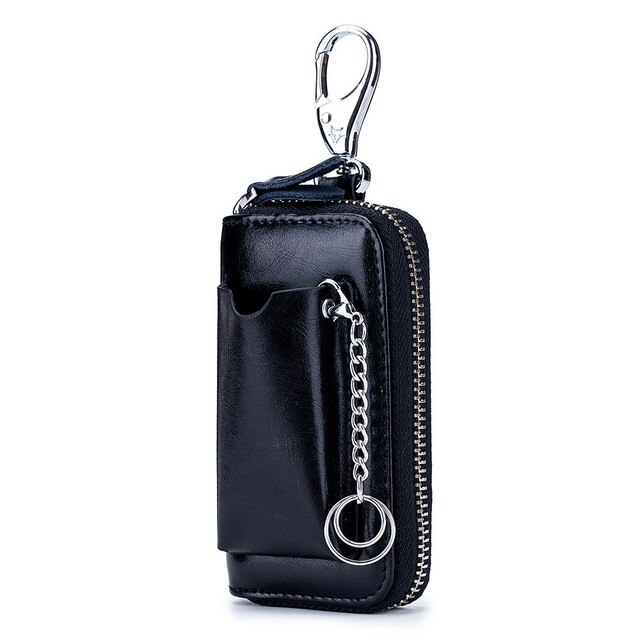 2022 Autosleutel Portemonnee Pouch Bag Case Wallet Holder Keten Sleutel Portemonnee Pocket Key Organizer Mannen Autosleutel tas: Black