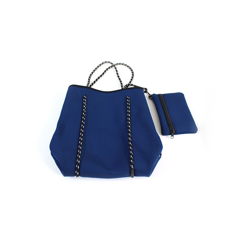 Femmes Pratique Néoprène Sac De Plage En Plein Air En Néoprène Sac À Main Grande Capacité Décontracté Sac À Bandoulière De Maman Sac Sacs Composites: dark blue