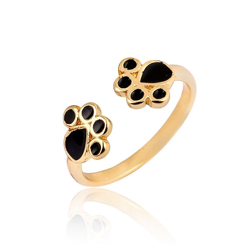 Jisensp Einstellbare Katze Ring Nette Katze Pfote Finger Ring Schmuck für Frauen Junge Mädchen Art Geburtstag: JZ183G