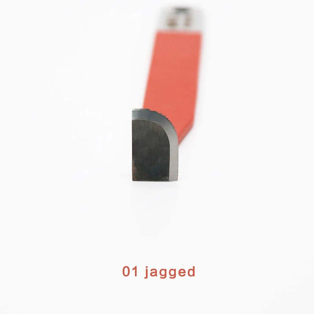Cuchillo de acero de tungsteno, herramienta de corte de Cuchilla de recorte en blanco, resistente al desgaste, de aleación superdura, tamaño pequeño: 01 jagged