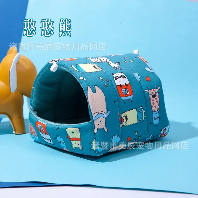 Hamsterhuis Cavia Nest Klein dier Slaapbed Winter Warm Katoenen Mat Zachte accessoires voor knaagdier Cavia Rat Knaagdier: S / Luipaard