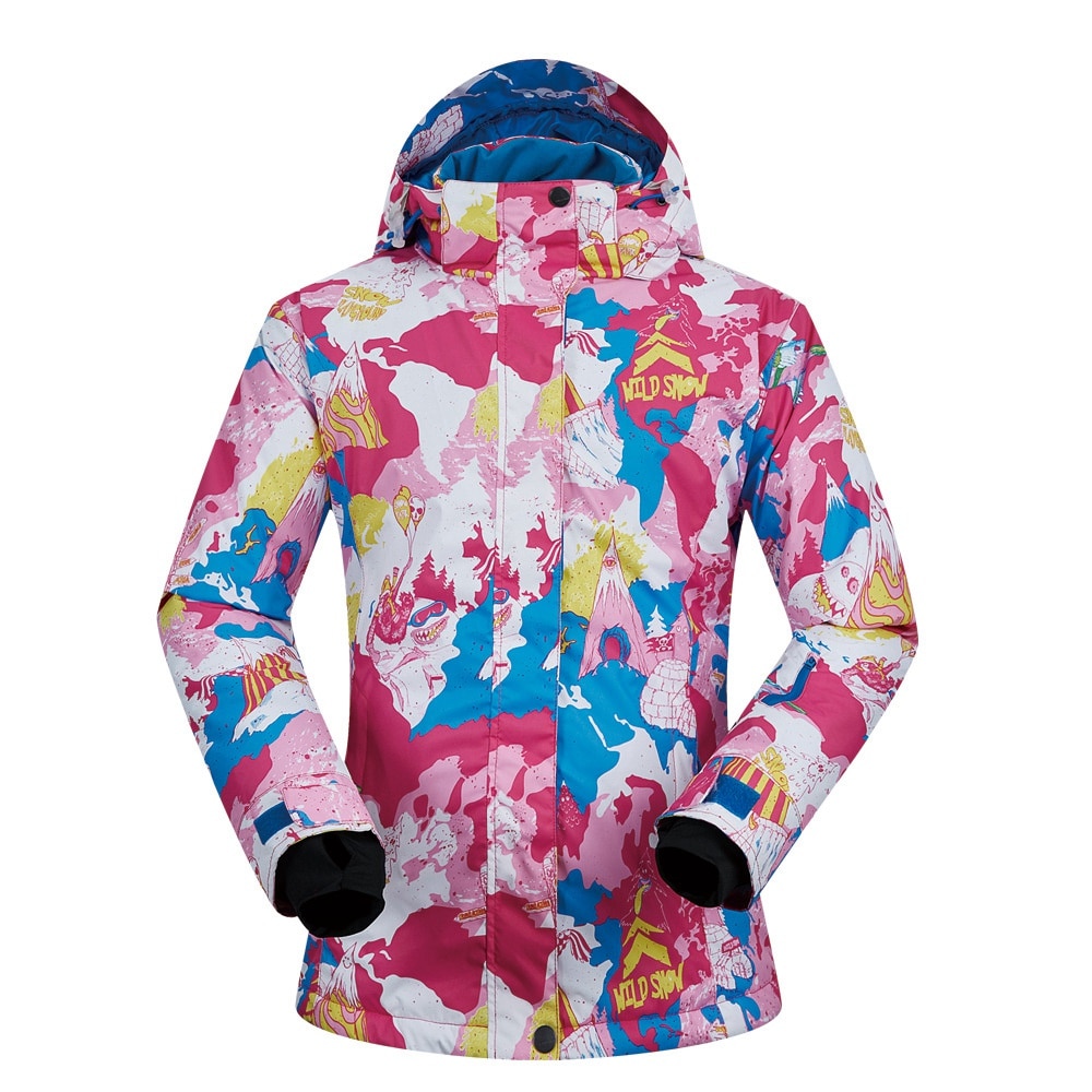 MUTUSNOW Women's Ski Jacket Waterproof Windproof Outdoor Coat Snowboard Mountain Rain Jacket