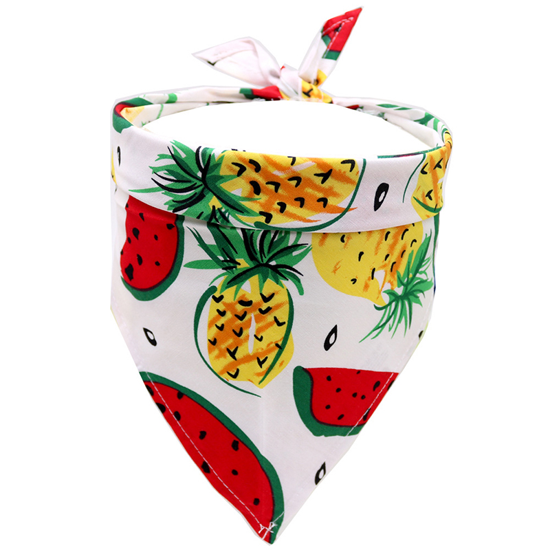 ananas frukt skrive ut kjæledyr hund bandana liten hund katt skjerf justerbar bomull hund valp fersken sommer kjæledyr hund stell tilbehør: Hvit / S