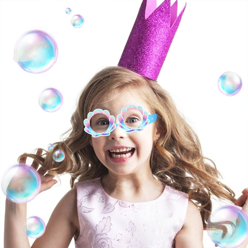 Masque thème sirène pour anniversaire, 4 pièces, sous la mer, coquille de sirène, océan, décor de fête d'anniversaire pour enfants