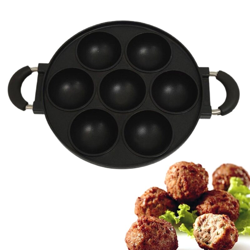 7-Hole Cake Koken Pan Gietijzer Omelet Pan Non-stick Kookpot Ontbijt Ei Koken Pie Cake mold Cookware