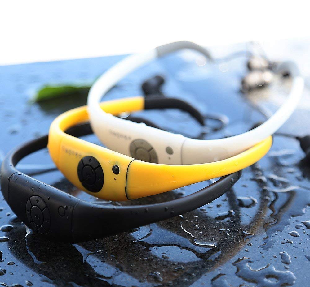 Tayogo 8G IPX8 Waterproof MP3 Newest Swimming Diving Music Player Built-in Player Neckband Stereo Sport Earhook Audio Headset