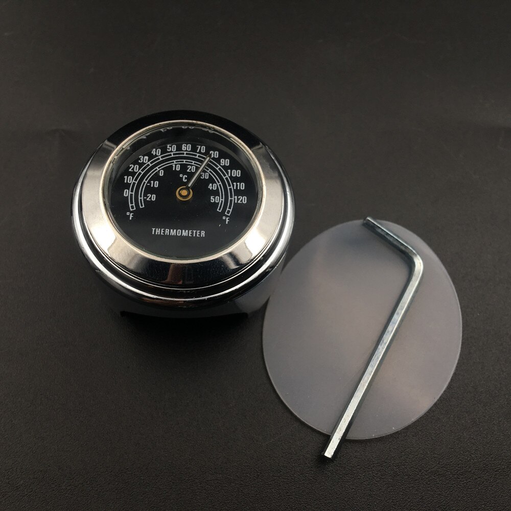 Motorcycle Motorbike Handlebar Mount Round Clock/Thermometer Universal: 2