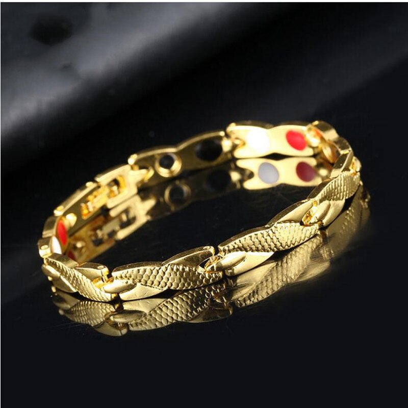 4 in 1 mænd kvinder sundhed energi armbånd armbånd til gigt snoet sundt magnetisk armbånd til kvinder power therapy magneter: Twistgold