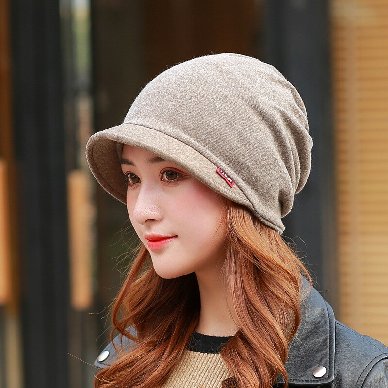 Vrouwelijke herfst en winter cap dubbele eend tong cap hoofddoek hoed