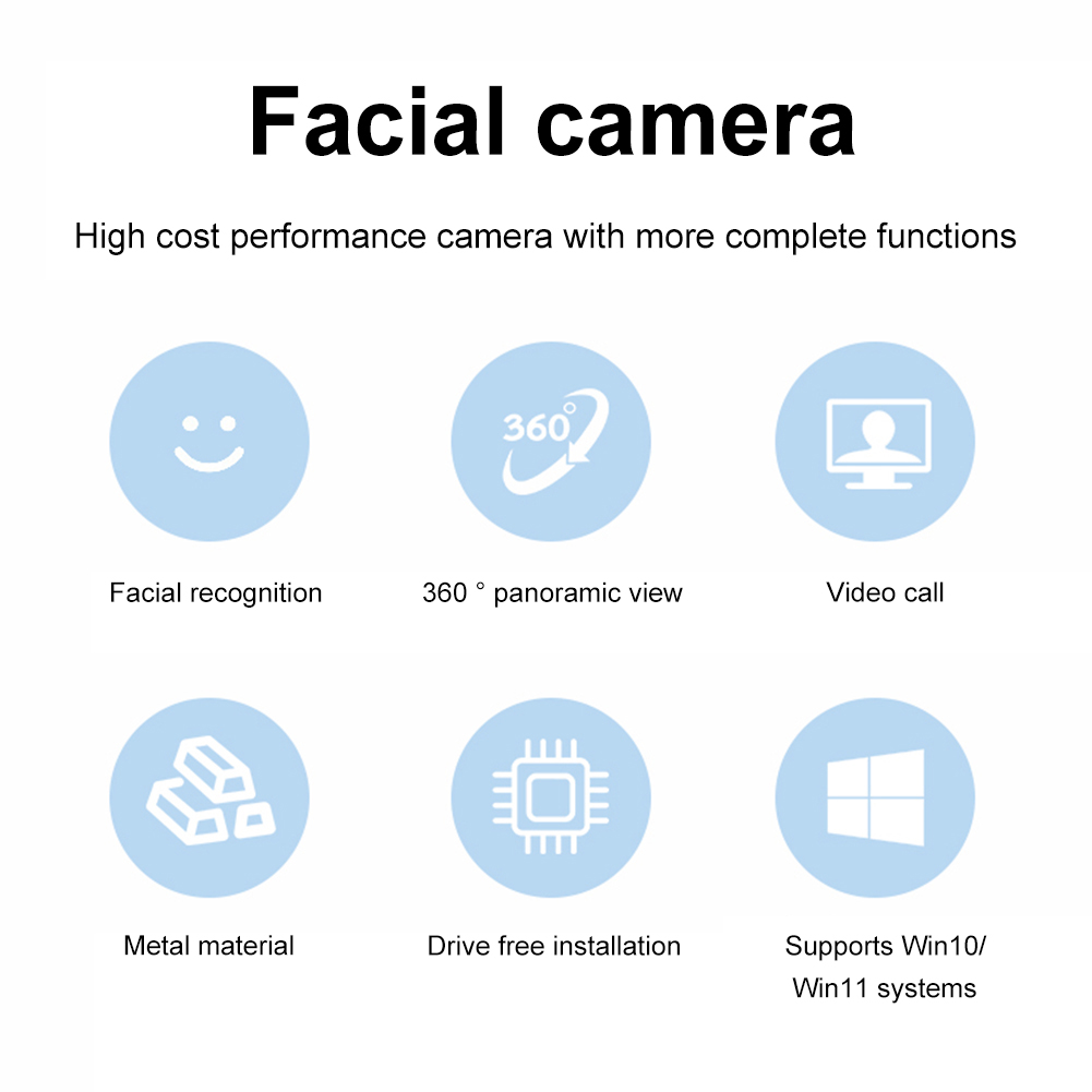 HD 1080P 30FPS Desktop Cam 80 Wide Angle Autofocus Web Camera Compatible with Win10/11 for OBS/Gaming/Zoom/FaceTime/Teams/Twitch