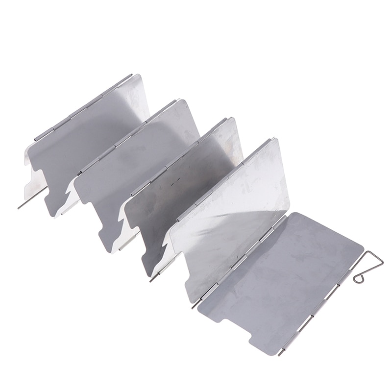 thumbnail image 2 of Foldable Aluminum Wind Screen For Camping Stove – 9 Plates, Silver, Outdoor Cooking 2 of 4