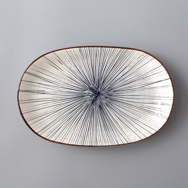 30*19.2cm 12 Inch Fish Dish Underglaze Color Home Dish Plate Hotel Ceramic Plate For Kitchen Tableware: 12