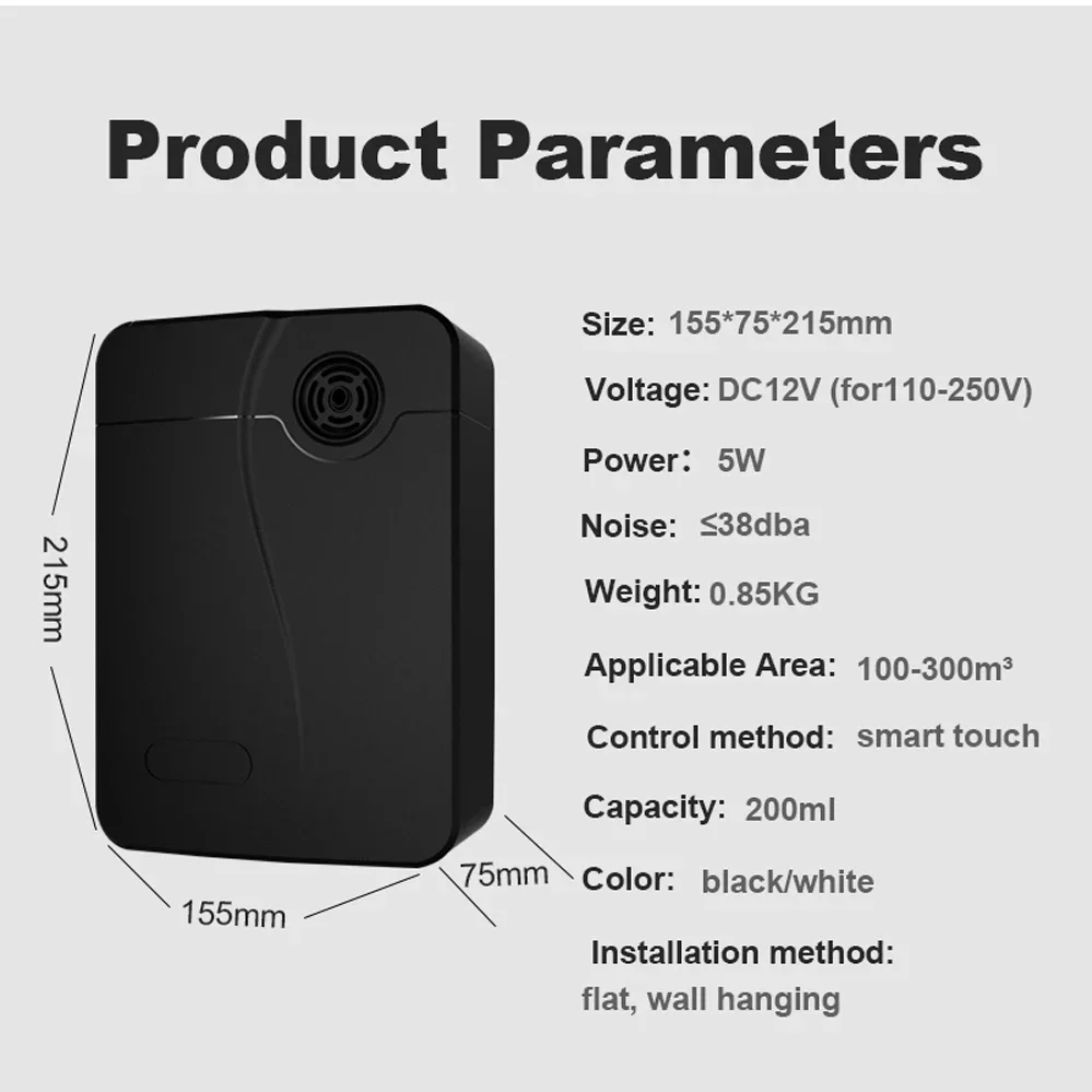 NAMASTE 300 m3 Parfüm-Aroma-Diffusor, Heimduft, elektrisch, aromatische Oase, ätherische Öle, Lufterfrischer, intelligenter Timer, 200 Kapazität