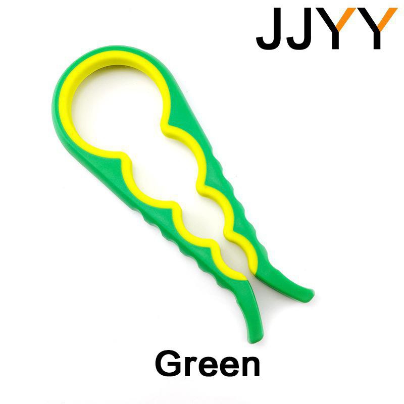 Abrelatas multifuncional para cocina casera JJYY, abridor de botellas giratorio antideslizante, herramienta de apertura de tapa, suministros de cocina: Verde