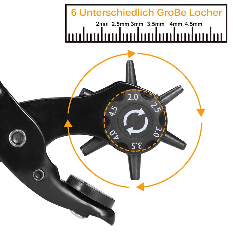 Punch Plier Hole Punching Machine Round Hole Perforator Tool Make Hole Puncher For Watchband Cards Leather Belt 6 Different Hole