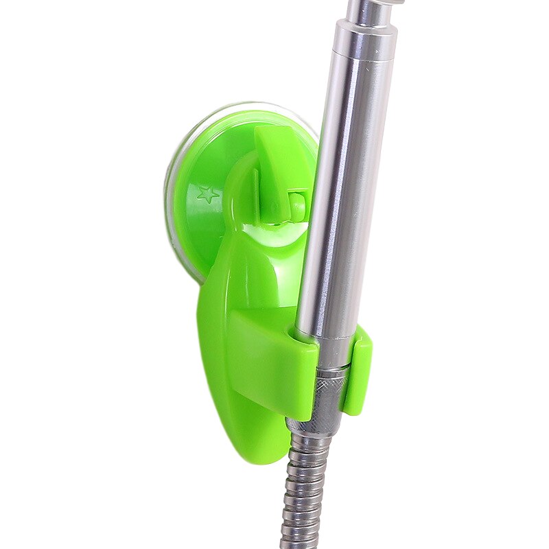 Bathroom Shower Head Holder Rack Powerful Suction Cup Shower Bracket Bathroom Accessories Shower Holder Seat Mount Wall Rack: Green