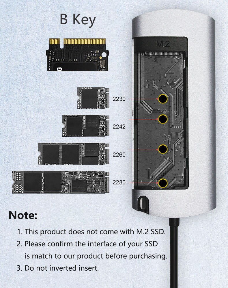 Station d'accueil disque dur USB C avec M.2 NGFF, Station d'accueil type-c vers SSD, 3.0 W PD 4K HDMI RJ45 Ethernet, pour MacBook Pro